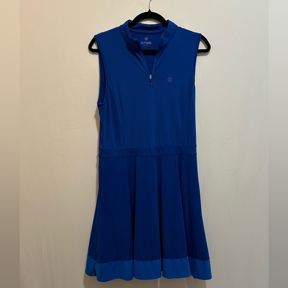 G/FORE Blue Quarter-Zip Pullover Golf Dress - Picture 1 of 12